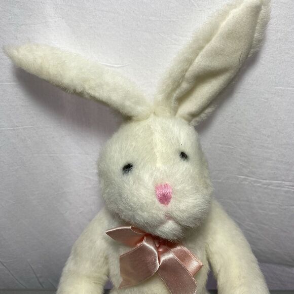 Kellogg Co. 1997 Plush Bunny 15" Rabbit White Pink Ribbon Stuffed Animal - Picture 2 of 8